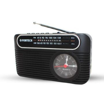 Radio FM MP3 Rechargeable POWTECH PT-908-B28 Avec Emplacement Carte Mémoire