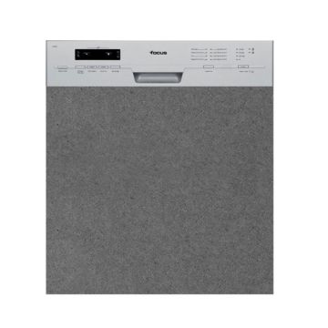 Lave Vaisselle Semi Encastrable  FOCUS F.502X 12 Couverts  8 programmes - Silver