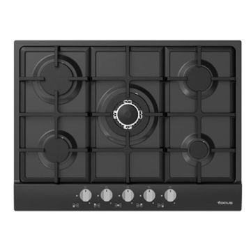 Plaque de Cuisson FOCUS F4078BS 5 Feux 70 cm - Noir