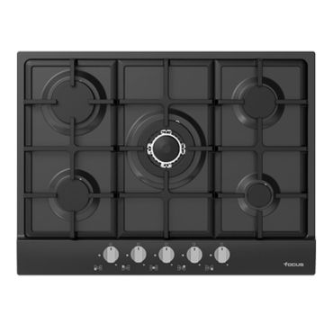 Plaque de Cuisson FOCUS F.4789B Fonte Vitro 5 Feux 86Cm -Noir