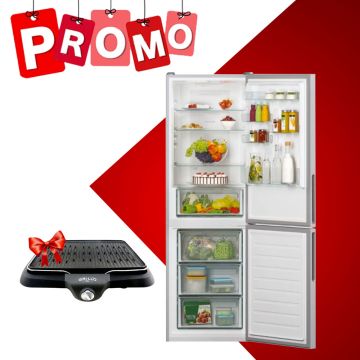 Réfrigérateur Combiné CANDY CCE3T618FSD 342 Litres NOFROST - Silver + Barbecue GRATUIT