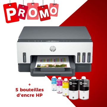 Imprimante HP  SMART TANK 720 Tout-En-Un  Wi-Fi + 5 Jet D'encres Offertes