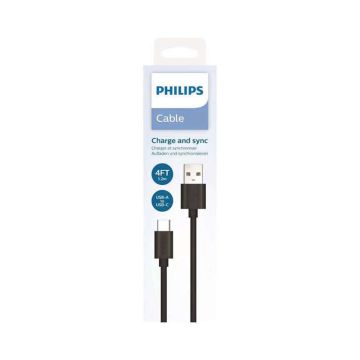 Câble PHILIPS USB-A Vers USB-C 1.2M Noir