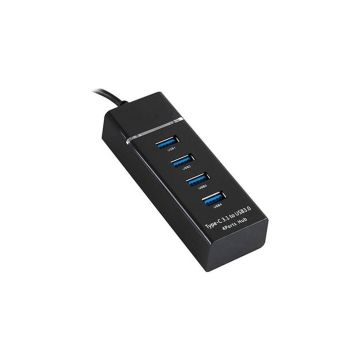  Hub USB 3.0 4 Ports Type C Noir