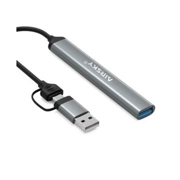 Adaptateur AIRSKY HUB 4en1 Type C Vers 4 USB HC-77A Argent