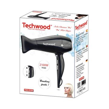 Sèche Cheveux TSC-2106 2100W Noir TECHWOOD