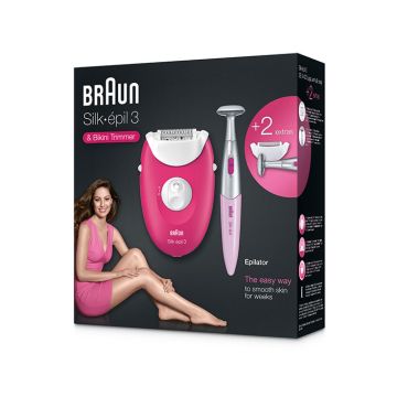 Epilateur SE3420 Silk-épil 3 Blanc Rose BRAUN